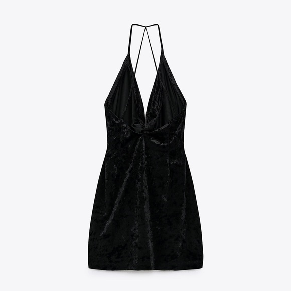 ZARA BLACK VELVET DRESS FESTIVE SEASON COLLECTION - Picture 7 of 12